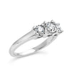 14K White Gold 1/2 Cttw Miracle Set Round Lab Grown Diamond Three Stone Illusion Plate Ring (F-G Color, VS1-VS2 Clarity) - Ring Size 7 - Rings - Custom Crafting Alliance, LLC