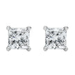 14K White Gold 1/2 Cttw Princess Cut Lab Grown Diamond Solitaire Stud Earrings (F-G Color, VS2-SI1 Clarity) - Earrings - Custom Crafting Alliance, LLC