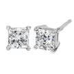 14K White Gold 1/2 Cttw Princess Cut Lab Grown Diamond Solitaire Stud Earrings (F-G Color, VS2-SI1 Clarity) - Earrings - Custom Crafting Alliance, LLC