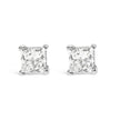 14K White Gold 1/2 Cttw Princess Cut Lab Grown Diamond Solitaire Stud Earrings (F-G Color, VS2-SI1 Clarity) - Earrings - Custom Crafting Alliance, LLC