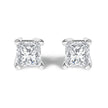 14K White Gold 1/2 Cttw Princess Cut Lab Grown Diamond Solitaire Stud Earrings (F-G Color, VS2-SI1 Clarity) - Earrings - Custom Crafting Alliance, LLC