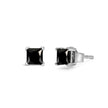 14K White Gold 1/2 Cttw Princess-Cut Treated Black Diamond Classic 4-Prong Stud Earrings with Push Backs (Fancy Color-Enhanced, I2-I3 Clarity) - Earrings - Custom Crafting Alliance, LLC