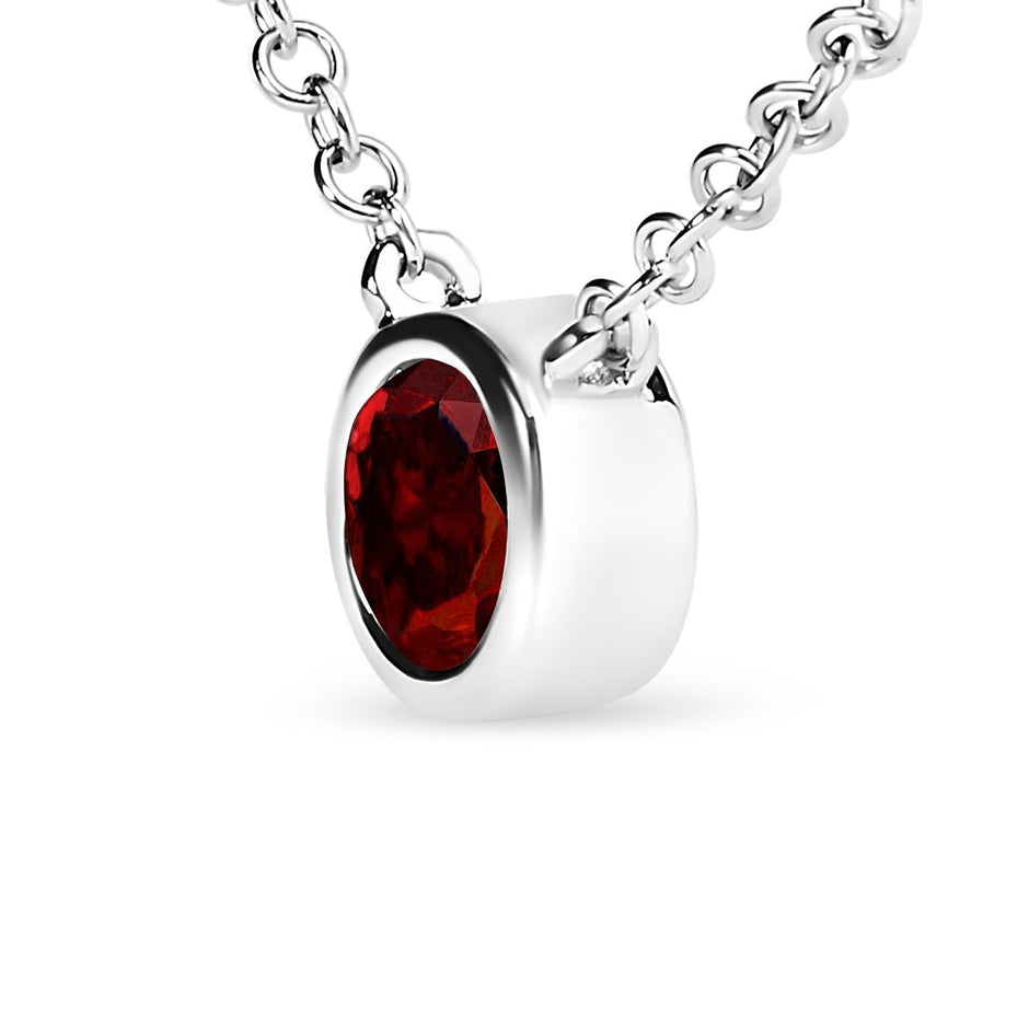 14K White Gold 1/2 Cttw Red Lab Grown Diamond Bezel-Set Solitaire 18