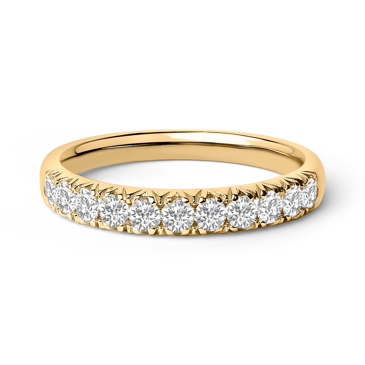 14K White Gold 1/2 Cttw Round Diamond 11 Stone Classic Band - Rings - Custom Crafting Alliance, LLC