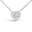 14K White Gold 1/4 Cttw Diamond Composite Heart Pendant Necklace - 18