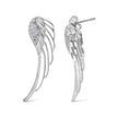 14K White Gold 1/4 Cttw Lab Grown Diamond Angel Wing Stud Earrings (F-G Color, VS1-VS2 Clarity) - Earrings - Custom Crafting Alliance, LLC