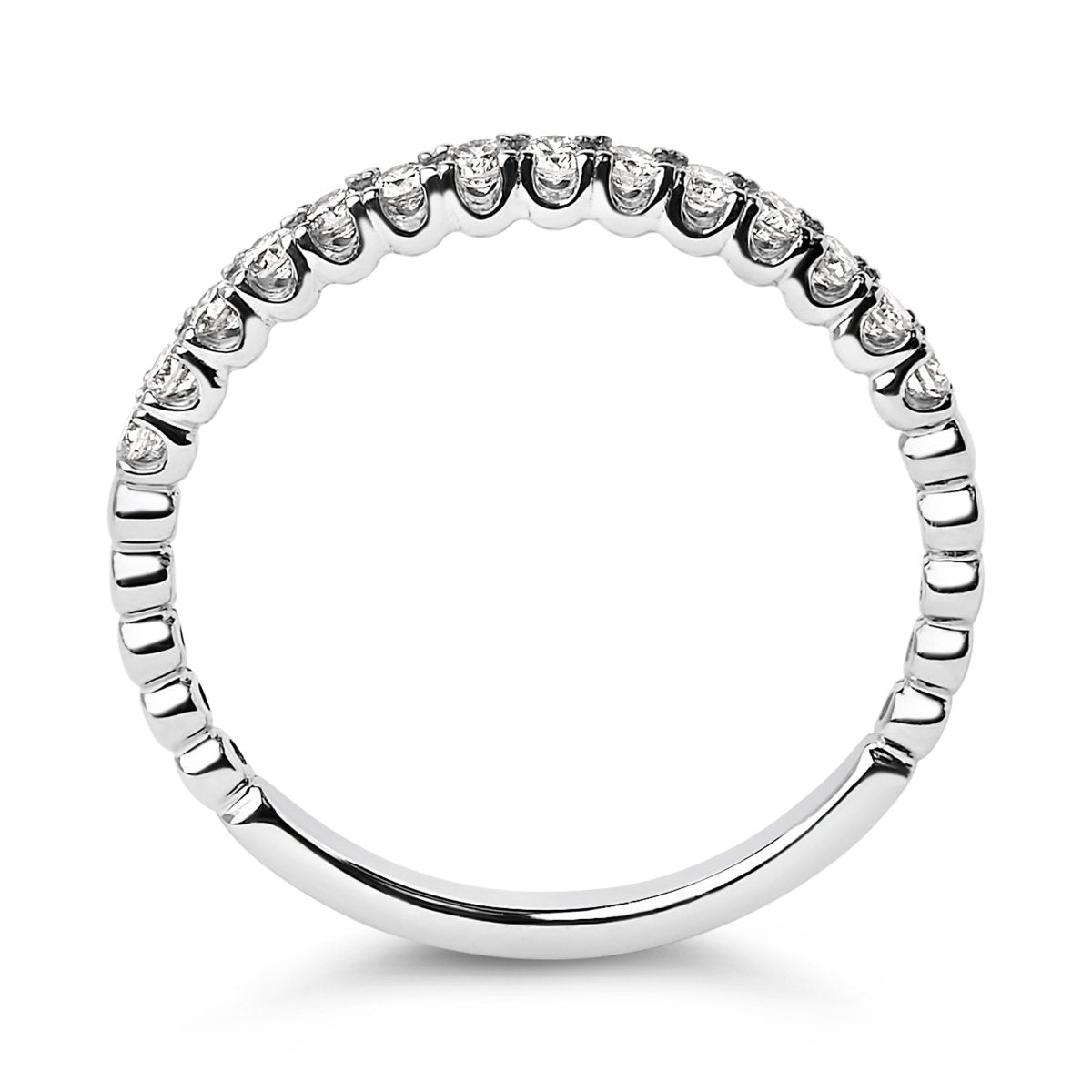 14K White Gold 1/4 Cttw Round Diamond Prong Set Wedding Band - Rings - Custom Crafting Alliance, LLC