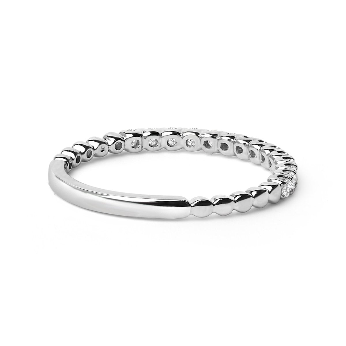14K White Gold 1/4 Cttw Round Diamond Prong Set Wedding Band - Rings - Custom Crafting Alliance, LLC
