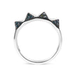 14K White Gold 1/4 Cttw Treated Blue Diamond Pyramid Band Ring (Blue Color, SI1-SI2 Clarity)- Size 7 - Rings - Custom Crafting Alliance, LLC