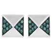 14K White Gold 1/4 Cttw Treated Blue Diamond Pyramid Stud Earring (Blue Color, SI1-SI2 Clarity) - Earrings - Custom Crafting Alliance, LLC