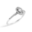 14K White Gold 1/5 Cttw Diamond Oval Shape With Halo Engagement Ring (H-I Color, I1-I2 Clarity) - Size 7 - Rings - Custom Crafting Alliance, LLC