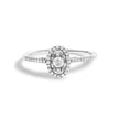 14K White Gold 1/5 Cttw Diamond Oval Shape With Halo Engagement Ring (H-I Color, I1-I2 Clarity) - Size 7 - Rings - Custom Crafting Alliance, LLC