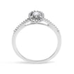 14K White Gold 1/5 Cttw Diamond Oval Shape With Halo Engagement Ring (H-I Color, I1-I2 Clarity) - Size 7 - Rings - Custom Crafting Alliance, LLC