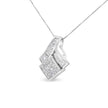 14k White Gold 2 1/10 Cttw Princess and Baguette Geometric Designed Diamond Pendant Necklace (G-H Color, VS1-VS2 Clarity) - NO CHAIN INCLUDED - Necklaces - Custom Crafting Alliance, LLC
