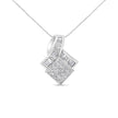 14k White Gold 2 1/10 Cttw Princess and Baguette Geometric Designed Diamond Pendant Necklace (G-H Color, VS1-VS2 Clarity) - NO CHAIN INCLUDED - Necklaces - Custom Crafting Alliance, LLC