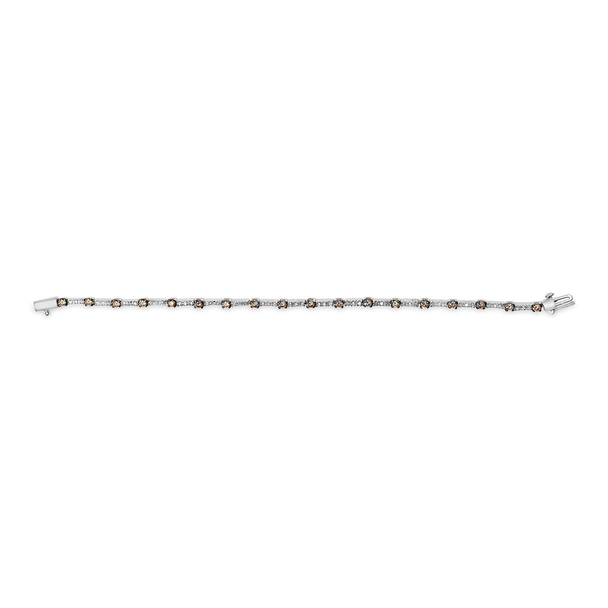 14k White Gold 2 1/4 Cttw Champagne Diamond Bar Link 7