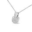 14K White Gold 2 1/5 Cttw Princess Cut Composite Diamond Pendant with Diamond Bale Pendant Necklace (H-I Color,SI1-SI2 Clarity) - NO CHAIN INCLUDED - Necklaces - Custom Crafting Alliance, LLC