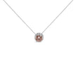 14K White Gold 2 3/8 Cttw Lab Grown Pink Diamond Solitaire with Halo Pendant Necklace - 17