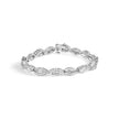 14K White Gold 2.00 Cttw Diamond Swirl and Pear Shape Link Bracelet (I-J Color, I2-I3 Clarity) - 7