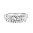 14K White Gold 2.00 Cttw Lab Grown Diamond 3 Stone Ring Band (F-G Color, VS1-VS2 Clarity) - Ring Size 7 - Rings - Custom Crafting Alliance, LLC