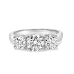 14K White Gold 2.00 Cttw Lab Grown Diamond 3 Stone Ring Band (F-G Color, VS1-VS2 Clarity) - Ring Size 7 - Rings - Custom Crafting Alliance, LLC