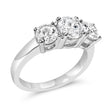 14K White Gold 2.00 Cttw Lab Grown Diamond 3 Stone Ring Band (F-G Color, VS1-VS2 Clarity) - Ring Size 7 - Rings - Custom Crafting Alliance, LLC