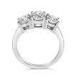 14K White Gold 2.00 Cttw Lab Grown Diamond 3 Stone Ring Band (F-G Color, VS1-VS2 Clarity) - Ring Size 7 - Rings - Custom Crafting Alliance, LLC