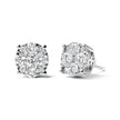 14K White Gold 2.00 Cttw Lab Grown Diamond Cluster Stud Earrings (G-H Color, VS1-VS2 Clarity) - Earrings - Custom Crafting Alliance, LLC