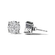 14K White Gold 2.00 Cttw Lab Grown Diamond Cluster Stud Earrings (G-H Color, VS1-VS2 Clarity) - Earrings - Custom Crafting Alliance, LLC