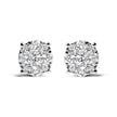 14K White Gold 2.00 Cttw Lab Grown Diamond Cluster Stud Earrings (G-H Color, VS1-VS2 Clarity) - Earrings - Custom Crafting Alliance, LLC