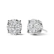 14K White Gold 2.00 Cttw Lab Grown Diamond Cluster Stud Earrings (G-H Color, VS1-VS2 Clarity) - Earrings - Custom Crafting Alliance, LLC
