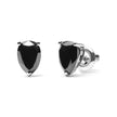 14K White Gold 2.00 Cttw Pear Cut Black Diamond Stud Earrings - Earrings - Custom Crafting Alliance, LLC