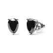 14K White Gold 2.00 Cttw Pear Cut Black Diamond Stud Earrings - Earrings - Custom Crafting Alliance, LLC