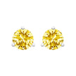 14K White Gold 3-Prong Martini Set 1.0 Cttw Yellow Lab Grown Diamond Solitaire Stud Earrings - Earrings - Custom Crafting Alliance, LLC
