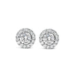 14K White Gold 3.0 Cttw Lab-Grown Diamond Hidden Halo Stud Earrings - Earrings - Custom Crafting Alliance, LLC