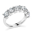 14K White Gold 3.0 Cttw Lab-Grown Diamond Shared Prong Set 6 Stone Band Ring (G-H Color, VS2-SI1 Clarity) - Ring Size 7 - Rings - Custom Crafting Alliance, LLC