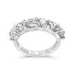 14K White Gold 3.0 Cttw Lab-Grown Diamond Shared Prong Set 6 Stone Band Ring (G-H Color, VS2-SI1 Clarity) - Ring Size 7 - Rings - Custom Crafting Alliance, LLC