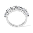 14K White Gold 3.0 Cttw Lab-Grown Diamond Shared Prong Set 6 Stone Band Ring (G-H Color, VS2-SI1 Clarity) - Ring Size 7 - Rings - Custom Crafting Alliance, LLC