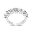14K White Gold 3.0 Cttw Lab-Grown Diamond Shared Prong Set 6 Stone Band Ring (G-H Color, VS2-SI1 Clarity) - Ring Size 7 - Rings - Custom Crafting Alliance, LLC