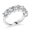 14K White Gold 3.0 Cttw Lab-Grown Diamond Shared Prong Set 6 Stone Band Ring (G-H Color, VS2-SI1 Clarity) - Ring Size 7 - Rings - Custom Crafting Alliance, LLC