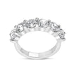14K White Gold 3.0 Cttw Lab-Grown Diamond Shared Prong Set 6 Stone Band Ring (G-H Color, VS2-SI1 Clarity) - Ring Size 7 - Rings - Custom Crafting Alliance, LLC