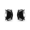 14K White Gold 3.00 Cttw Oval Cut Black Diamond Solitaire Stud Earrings (Black Color, I2-I3 Clarity) - Earrings - Custom Crafting Alliance, LLC