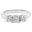 14K White Gold 3/4 Cttw Lab Grown Diamond 3 Stone Ring Band (F-G Color, VS2-SI1 Clarity)- Size 7 - Rings - Custom Crafting Alliance, LLC