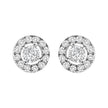 14K White Gold 3/4 Cttw Lab-Grown Diamond Floating Halo Stud Earring (F-G Color, VS1-VS2 Clarity) - Earrings - Custom Crafting Alliance, LLC