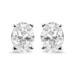 14K White Gold 3/4 Cttw Oval Shape Lab Grown Diamond Solitaire Stud Earrings (F-G Color, VS1-VS2 Clarity) - Earrings - Custom Crafting Alliance, LLC