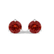 14K White Gold 3/4 Cttw Red Lab-Grown Diamond Classic 3-Prong Martini Set Solitaire Stud Earrings - Earrings - Custom Crafting Alliance, LLC