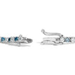14K White Gold 4.0 Cttw Alternating White and Blue Lab Grown Diamond Tennis Bracelet - 7