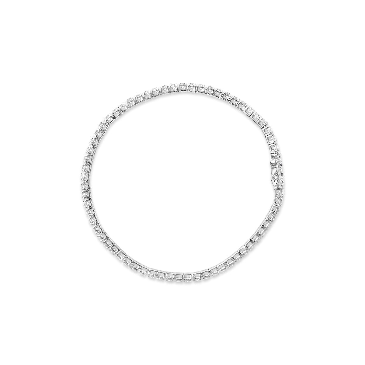 14K White Gold 4.0 Cttw Classic Lab-Grown Diamond Tennis Bracelet (F-G Color, VS2-SI1 Clarity) - 7