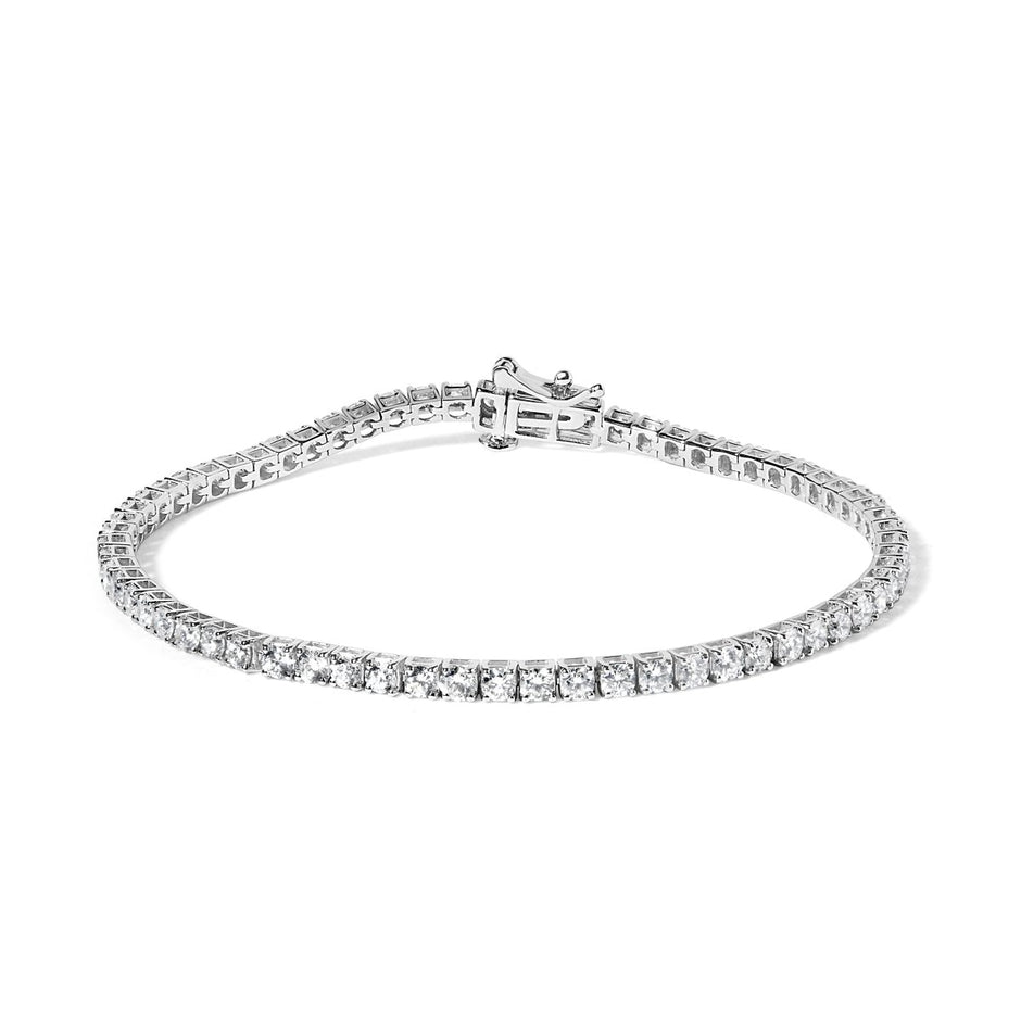 14K White Gold 4.0 Cttw Classic Lab-Grown Diamond Tennis Bracelet (F-G Color, VS2-SI1 Clarity) - 7