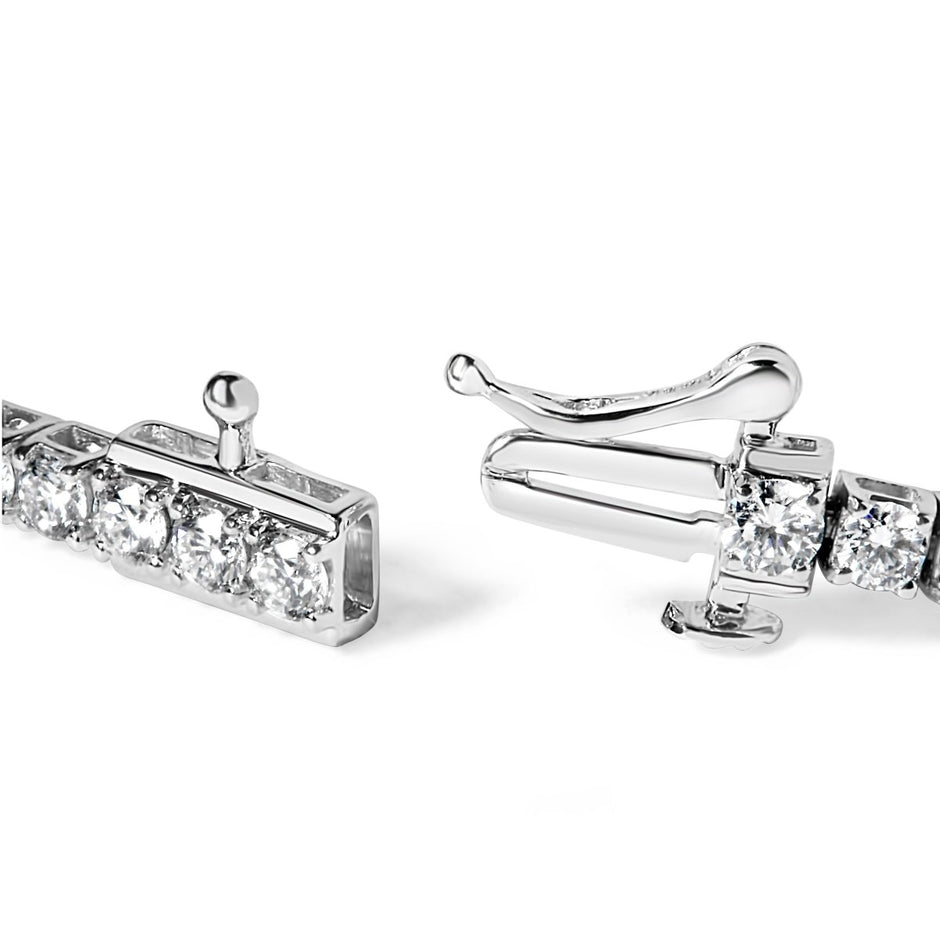 14K White Gold 4.0 Cttw Classic Lab-Grown Diamond Tennis Bracelet (F-G Color, VS2-SI1 Clarity) - 7
